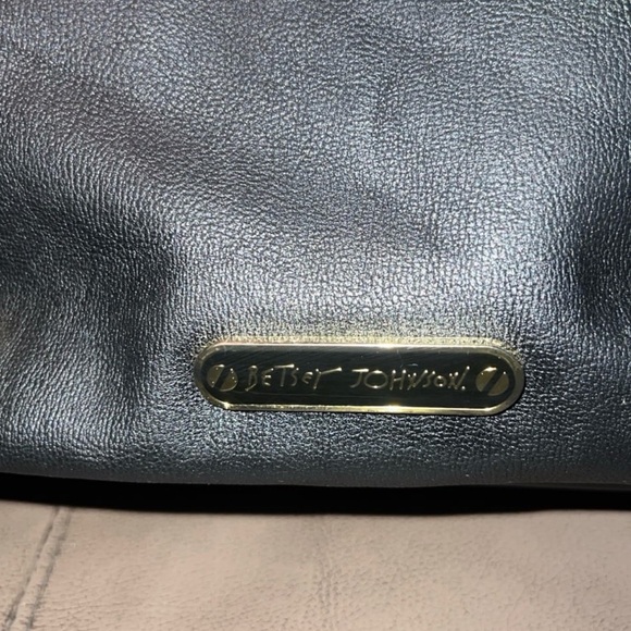 Betsey Johnson Large Black Satchel with Bow and Gold Studs - Picture 7 of 11